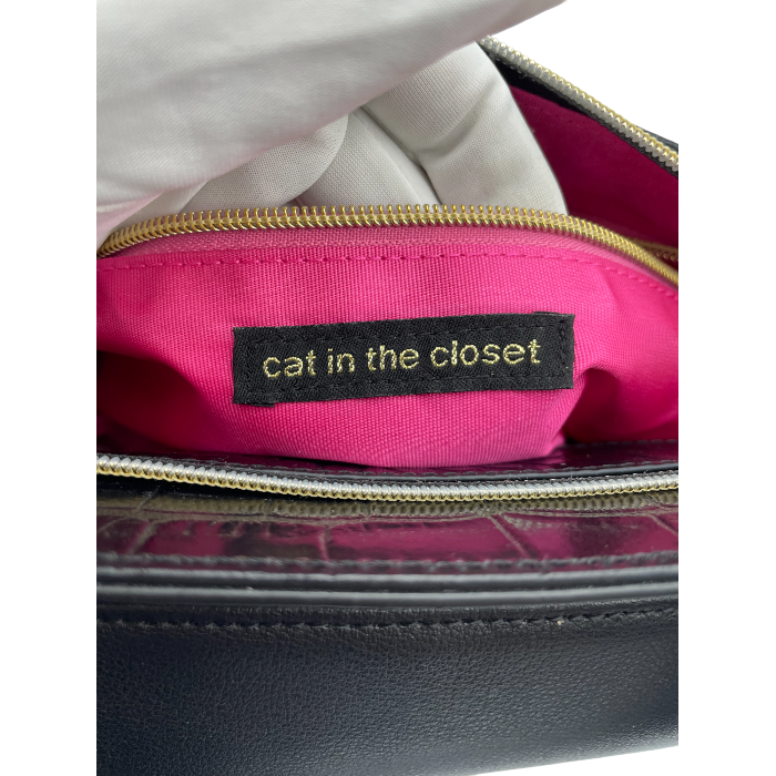 cat in the closet キャットインザクローゼット レザー クロコ型押し 2WAY バッグ 中古 4
