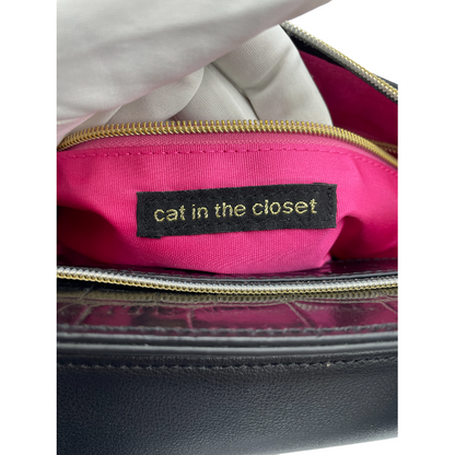cat in the closet キャットインザクローゼット レザー クロコ型押し 2WAY バッグ 中古 4