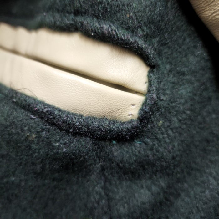 DeLONG デロング MLB アスレチックス 袖レザーウールスタジャン メンズ グリーン アイボリー 44 U.S.A.製 ヴィンテージ 90年代 中古 3