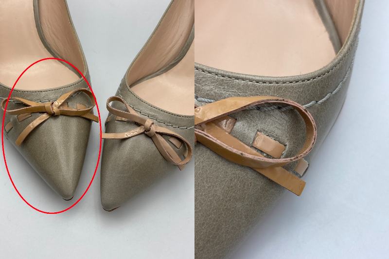 GIORGIO ARMANI ジョルジオアルマーニ CEMENTO NUDO レザー パンプス 中古 4