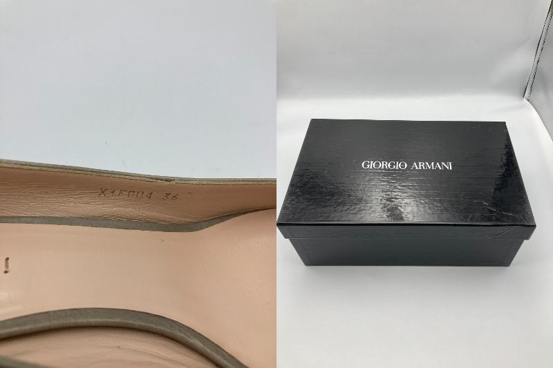 GIORGIO ARMANI ジョルジオアルマーニ CEMENTO NUDO レザー パンプス 中古 4