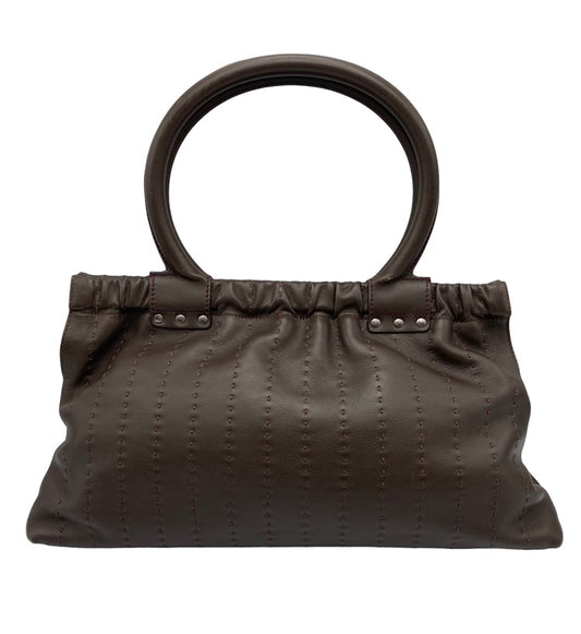 Salvatore Ferragamo サルヴァトーレ・フェラガモ ステッチ レザーハンドバッグ AQ-21 4844 中古 4