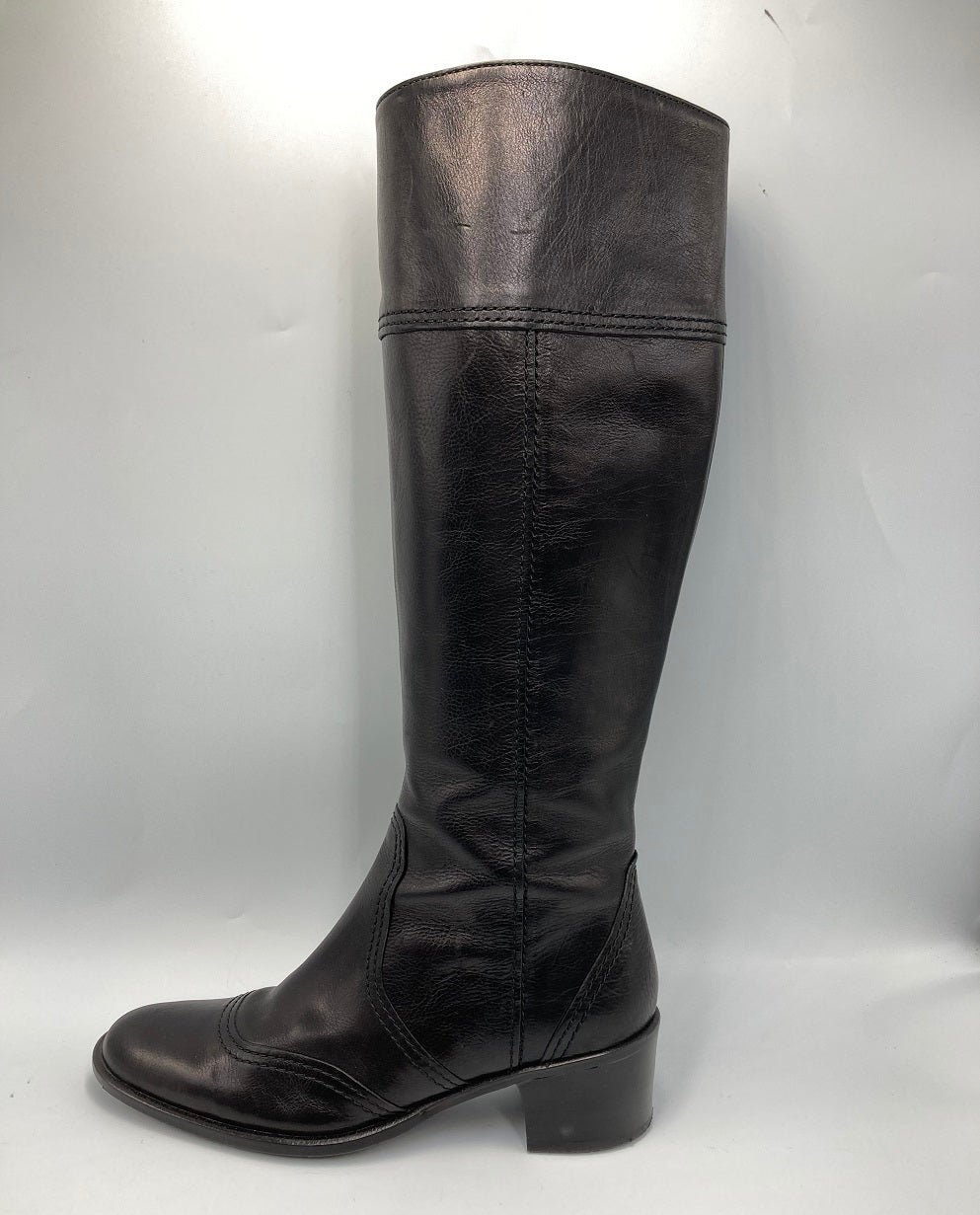 TRU TRUSSARDI STILE トゥルー トラサルディ スティーレ レザー ロングブーツ ブラック 中古 4
