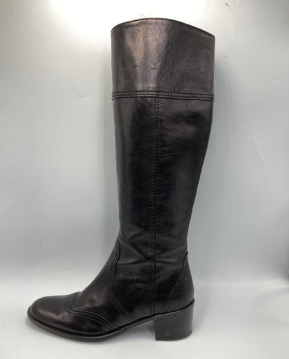 TRU TRUSSARDI STILE トゥルー トラサルディ スティーレ レザー ロングブーツ ブラック 中古 4