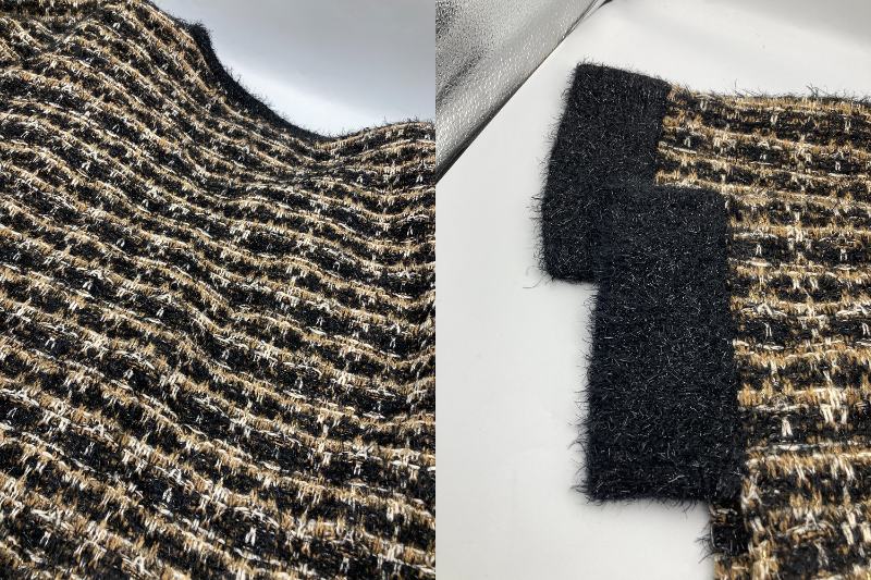 MATERIA MILANO マテリア ミラノ ラメ ツイード柄 ポンチョ 中古 4