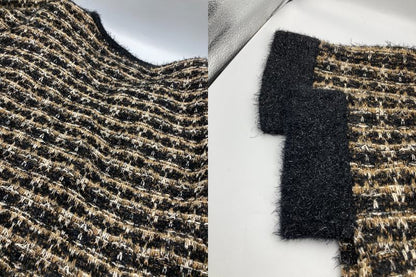 MATERIA MILANO マテリア ミラノ ラメ ツイード柄 ポンチョ 中古 4