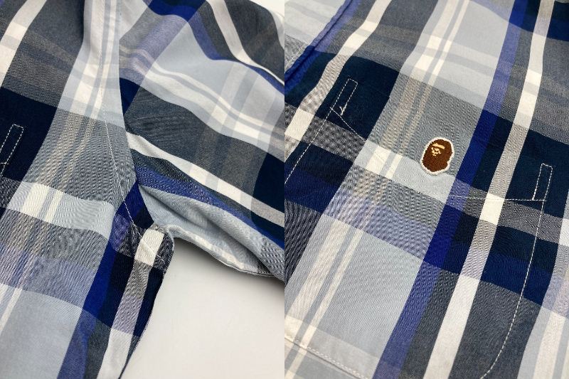 A BATHING APE ア ベイシング エイプ チェック柄 半袖シャツ 中古 4