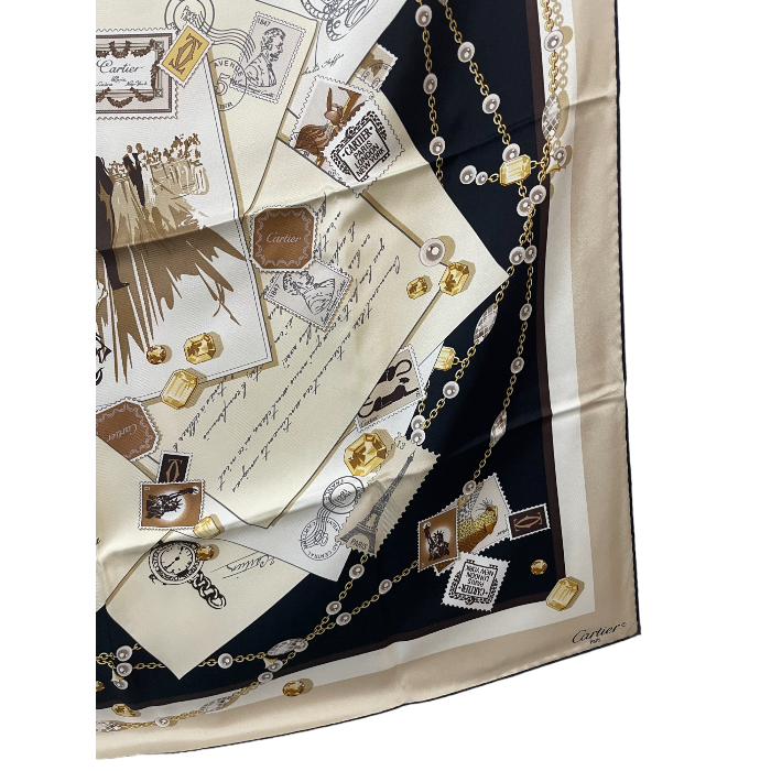 cartier 宝石 レター スカーフ 中古 4