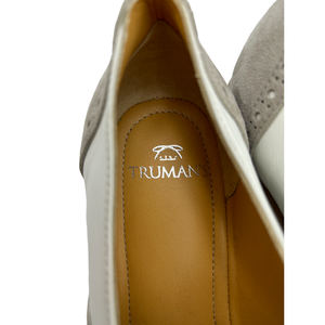 TRUMAN’S トゥルーマンズ レザー スエード ドレスシューズ 38 1/2 (約24.5cm) レディース おしゃれ かわいい グレー ホワイト 靴 中古 W４