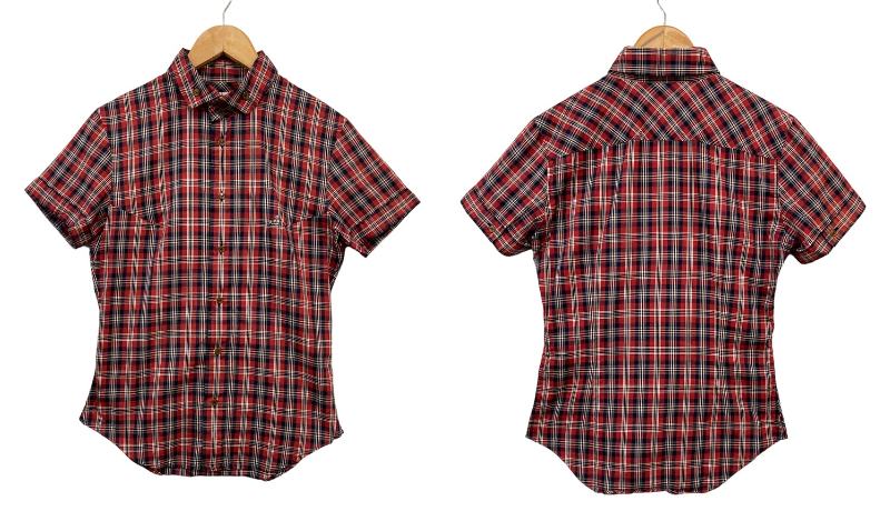 Vivienne Westwood MAN ヴィヴィアンウエストウッド マン チェック柄 刺繍オーブ 半袖シャツ 中古 4