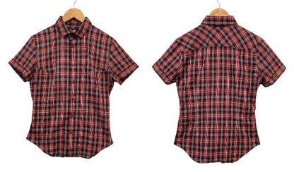 Vivienne Westwood MAN ヴィヴィアンウエストウッド マン チェック柄 刺繍オーブ 半袖シャツ 中古 4