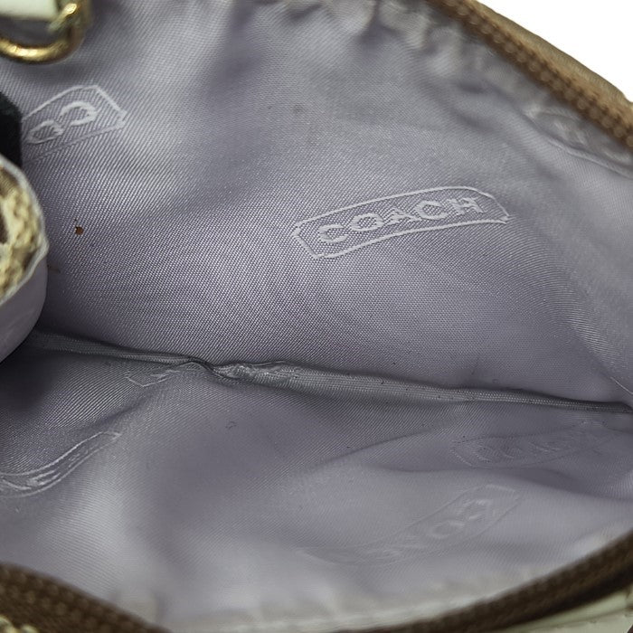 COACH コーチ シグネチャー キーリング付 コインケース 41568 ブラウン 中古 3