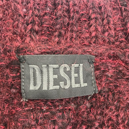 DIESEL ディーゼル フリンジ モヘヤニット チュニックワンピース レディース 秋冬 フリンジ モヘヤニット ダークレッド XS 中古 1