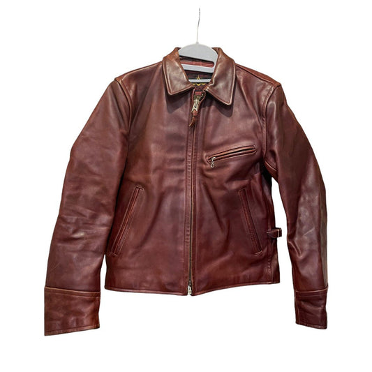 B-McCOY'S ライダースジャケット メンズ ステアハイド レザー シングル 36 中古 1