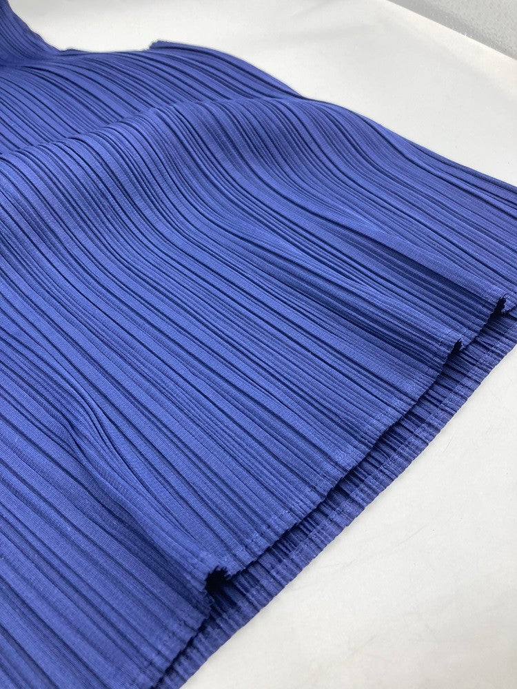 ISSEY MIYAKE イッセイミヤケ プリーツ カットソー ノースリーブ サイズM ネイビー 中古 D4