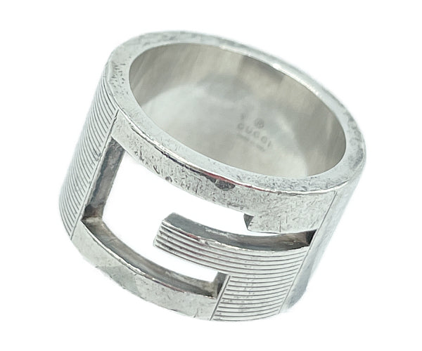 GUCCI グッチ シルバー925 ロゴ リング 10号 中古 1