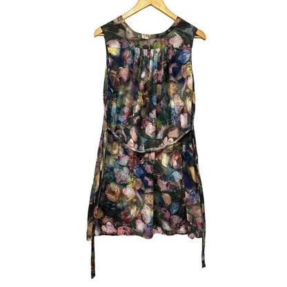 Paul Smith ノースリーブ 花柄 ブラウス ワンピース レディース M マルチカラー PS.SA.0610 ポールスミス フラワー 春 夏 かわいい 中古 W４