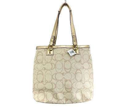 COACH コーチ ペネロピリネン シグネチャー トートバッグ 中古 1