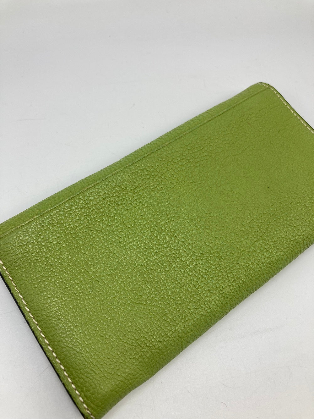 SERRATURA セッラトゥラ レザー 長財布 かぶせ蓋 ホック メンズ グリーン 中古 4