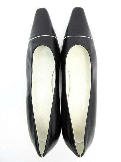 Salatore Ferragamo/サルヴァトーレ フェラガモ モノトーンレザーパンプス 約25cm 中古 1