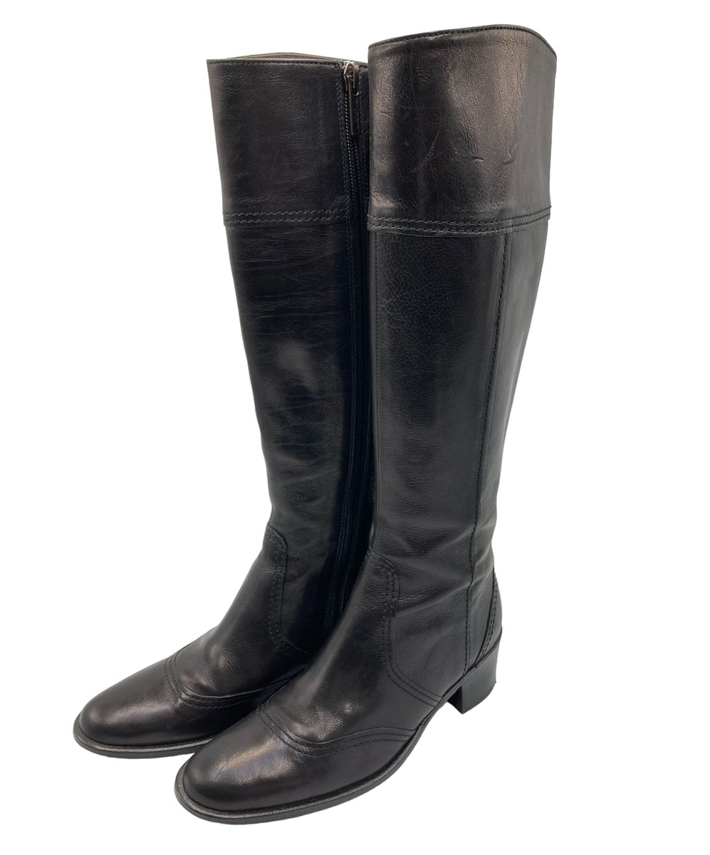 TRU TRUSSARDI STILE トゥルー トラサルディ スティーレ レザー ロングブーツ ブラック 中古 4