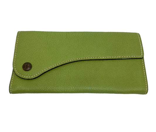 SERRATURA セッラトゥラ レザー 長財布 かぶせ蓋 ホック メンズ グリーン 中古 4