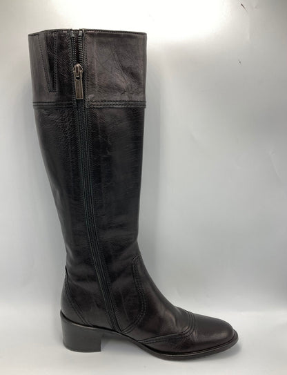 TRU TRUSSARDI STILE トゥルー トラサルディ スティーレ レザー ロングブーツ ブラック 中古 4