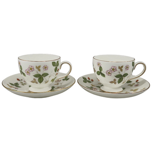 WEDGWOOD ウェッジウッド ワイルドストロベリー カップ＆ソーサー ペア 2客セット 中古 1