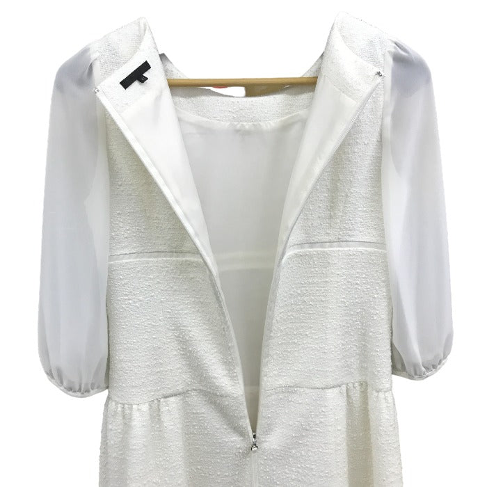 to be chic トゥービーシック ツイードワンピース W5J21-674-02 レディース 40 ホワイト 中古 1