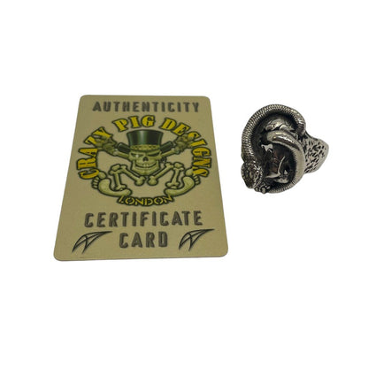 CRAZY PIG クレイジーピッグ SKULL&SNAKE RING メンズ 22号 中古 IT1