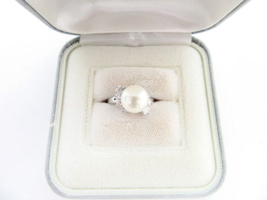 Pt900ダイヤ0.60ctパールリング 8号 中古 1