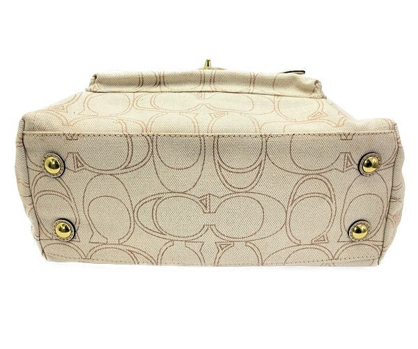 COACH コーチ ペネロピリネン シグネチャー トートバッグ 中古 1