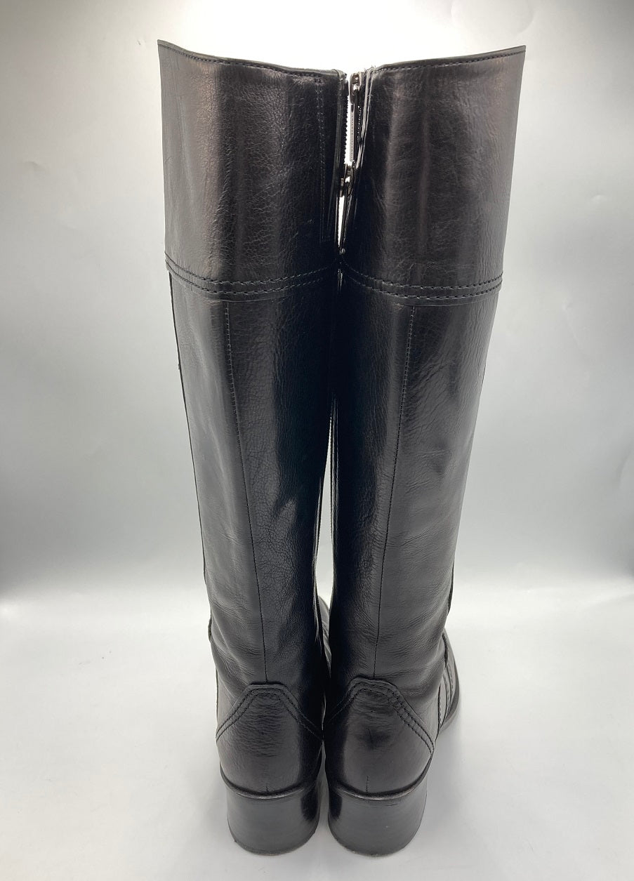 TRU TRUSSARDI STILE トゥルー トラサルディ スティーレ レザー ロングブーツ ブラック 中古 4