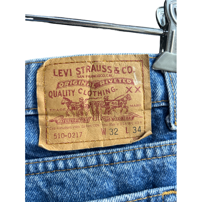 Levi's リーバイス ストレート デニム 510-0217 ジーンズ メンズ レディース ブルー W32 L34 中古 W4