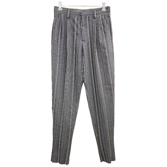 EMPORIO ARMANI エンポリオアルマーニ ストライプステッチ テーパードパンツ A1PWI0 A1095 メンズ 46 ブラック 薄手 春秋 中古 1