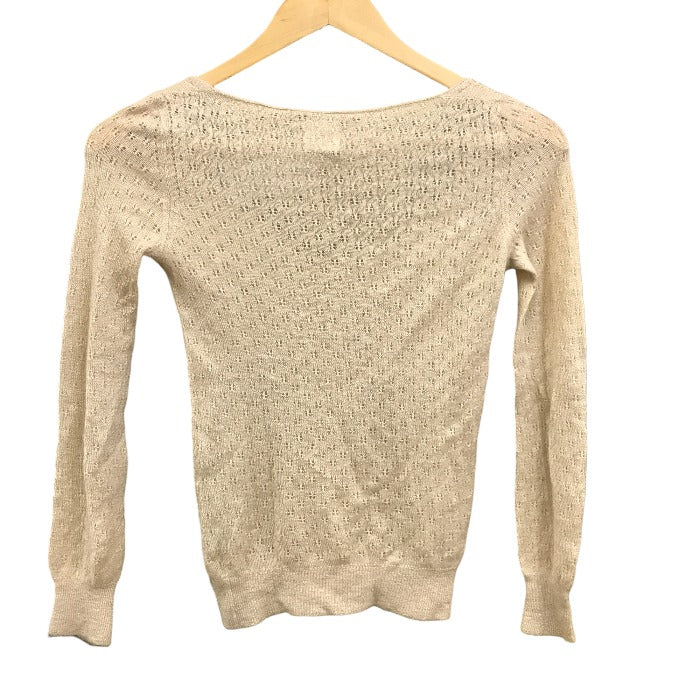 LOUIS VUITTON  ルイヴィトン カシミヤ シルク ニットトップス レディース S ベージュ セーター Vネック 中古 1