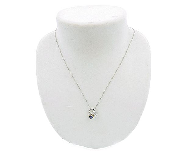 pt900 K18 ダイヤ0.05ct サファイヤ 0.52ct pt850 ネックレス 中古 1