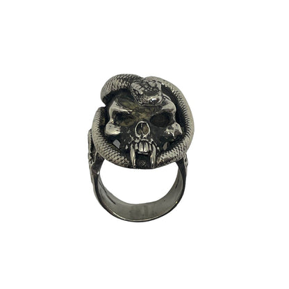 CRAZY PIG クレイジーピッグ SKULL&SNAKE RING メンズ 22号 中古 IT1