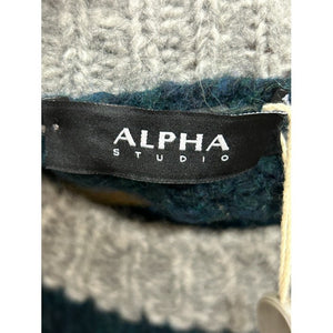 ALPHA STUDIO アルファー スタジオ ニット グリーン グレー セーター 冬 メンズ トップス 中古 W1