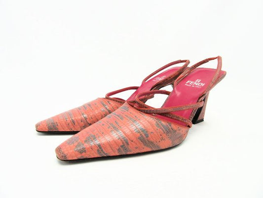 FENDI/フェンディ リザード調バックストラップミュール 24cm 中古 1