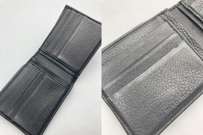 BVLGARI ブルガリ アーバン 2つ折り財布 小銭入れ無し カーフ ブラック 33401 中古 4