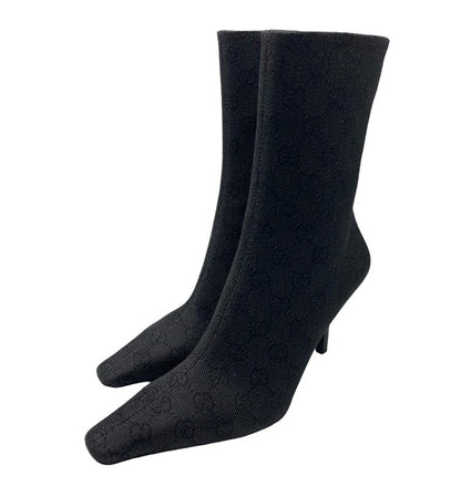 GUCCI グッチ GGキャンバス ショートブーツ レディース サイドジップ ハイヒール 158914 中古 4