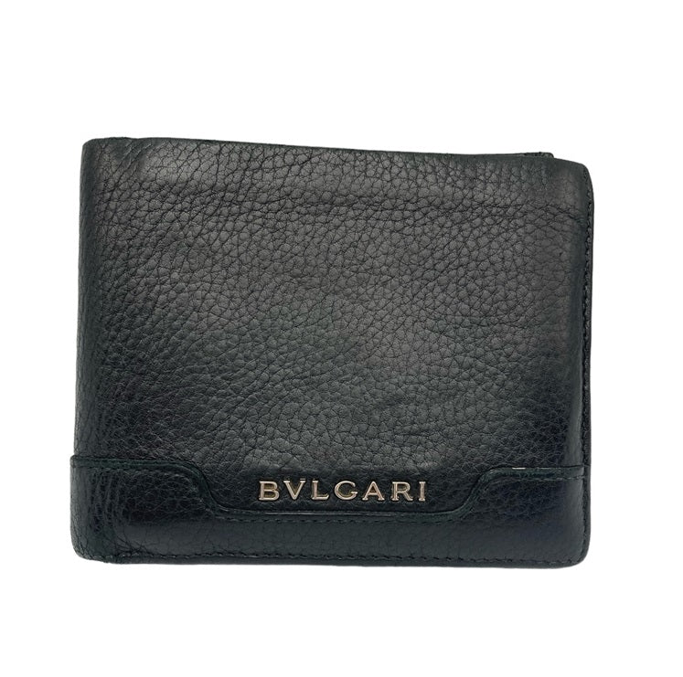 BVLGARI ブルガリ アーバン 2つ折り財布 小銭入れ無し カーフ ブラック 33401 中古 4