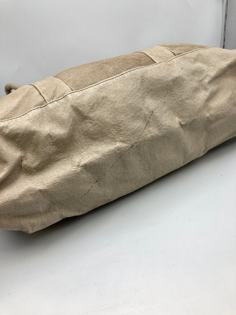 REN レン ピッグスキン 2WAY ボストンバッグ BG-121 ベージュグレイ メンズ 中古 4