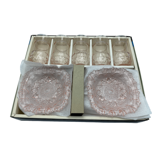 Royal Harmony ロイヤルハーモニー いこいセット タンブラー バルキー小皿 5客セット  ハート ピンク 中古 4