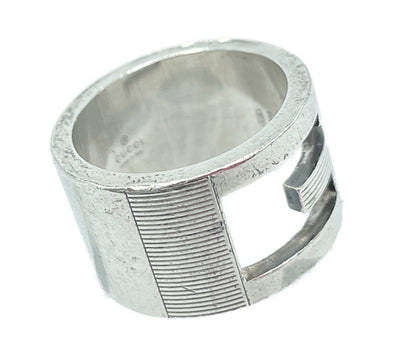 GUCCI グッチ シルバー925 ロゴ リング 10号 中古 1