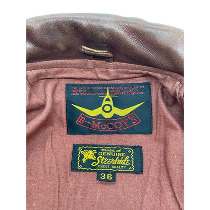B-McCOY'S ライダースジャケット メンズ ステアハイド レザー シングル 36 中古 1