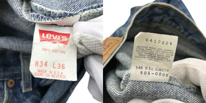 Levi's リーバイス 501xx デニムパンツ ジーンズ メンズ ブルー W34 546 USA製 アメリカ製 ズボン ボトムス 中古 W1
