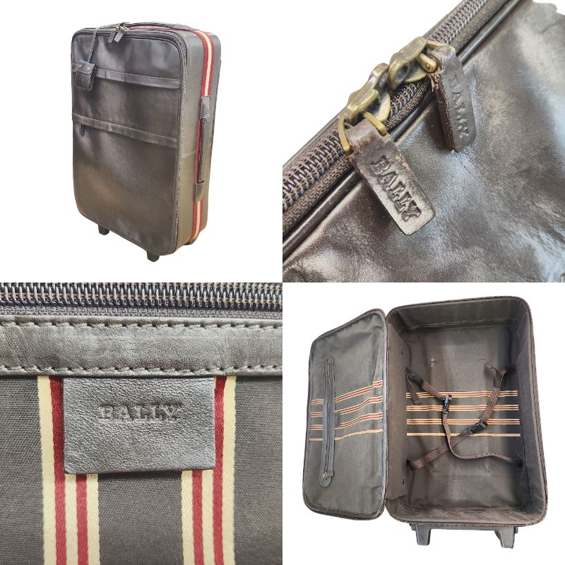 BALLY バリー レザー スーツケース ブラウン キャリーケース バッグ 旅行鞄 中古 1