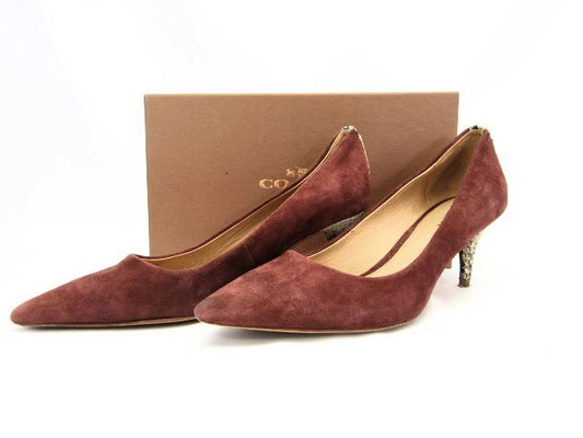 COACH/コーチ スウェード&パイソン調パンプス 約23cm 中古 1